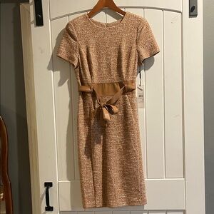 Calvin Klein Tan Textured Midi Dress